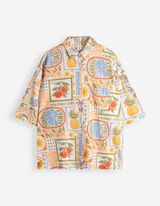 Bluse - Allover-Muster - wei&szlig;