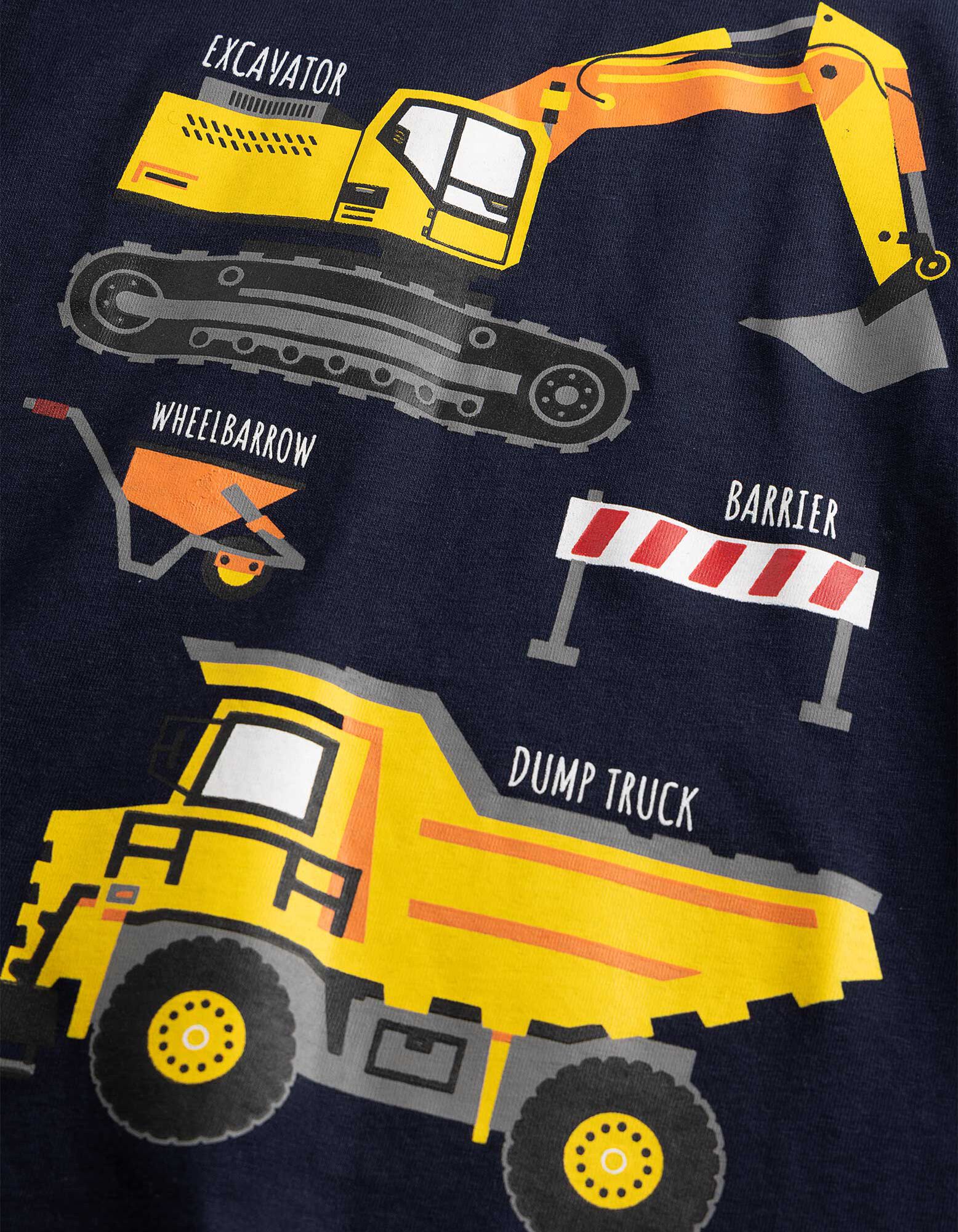Langarmshirt - Frontprint - Dunkelblau