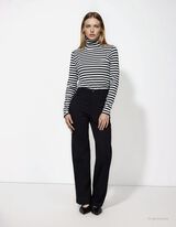 Langarmshirt - Rollkragen - wei&szlig;