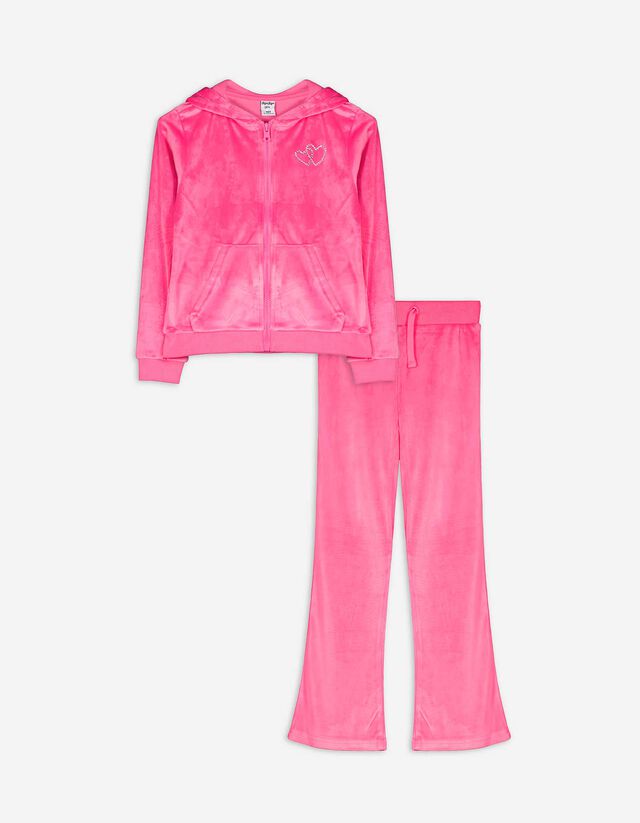 Komplet trenirke in hlač - Bombažni pliš - pink