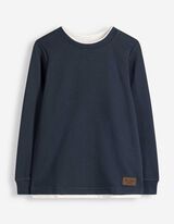 Sweatshirt - Labelpatch - Dunkelblau