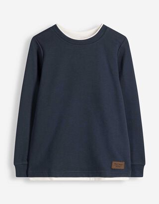 Sweatshirt - Labelpatch - Dunkelblau