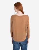 Pleteni pulover - Prerezani rukavi - svetlobraon