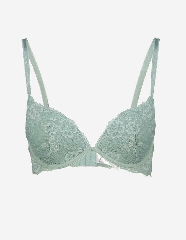 Sutien push-up - Garnitură din dantelă - Verde