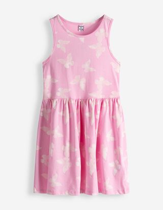 Kleid - Allover-Print - rosa