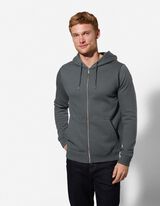 Sweatjacke - Kapuze mit Tunnelzug - Khaki