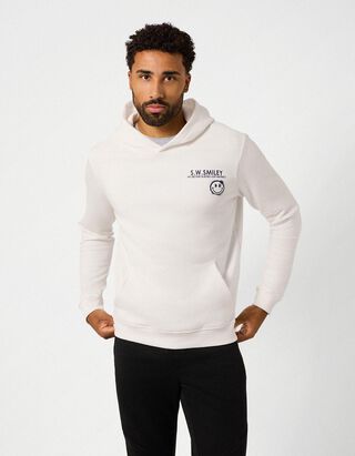 Sweat-shirt - S.W.SMILEY - Blanc cass&eacute;