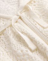 Cardigan - Dentelle au crochet - Blanc cass&eacute;