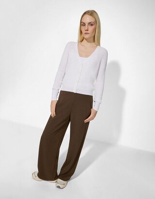 Broek - Elastische band - bruin