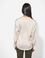 bluzka - satyna - bialy