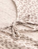 Bluse - Allover-Print - beige