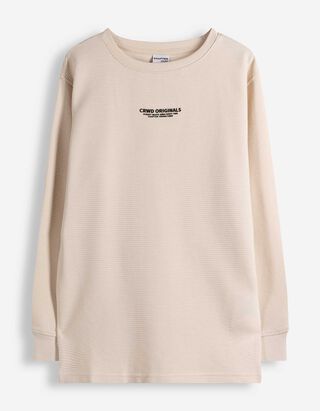 Langarmshirt - Oversized Fit - hellgrau