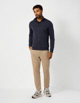 Strickjacke - Stehkragen - blau