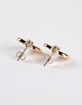 Ohrringe - Strasssteine - goldfarben