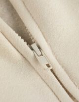 Veste molletonn&eacute;e - Coupe oversize - Blanc cass&eacute;