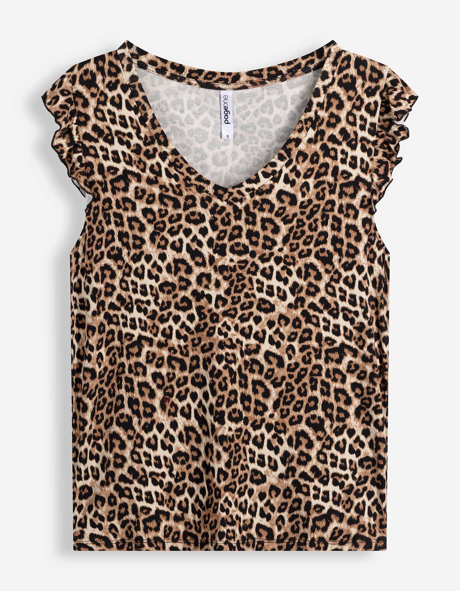 Top sans manches - Motif l&eacute;opard - beige