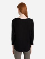 Pulover de tricot - Mâneci supradimensionate - Negru