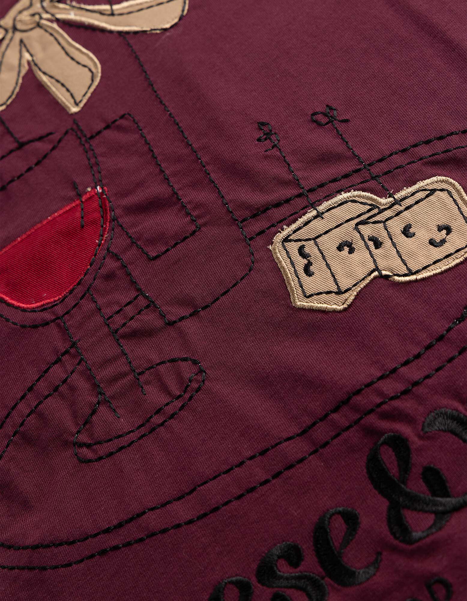 T-Shirt - R&uuml;ckenprint - Dunkelrot