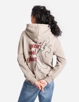 Felpa con cappuccio - Impronta sul retro - beige