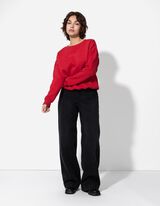 Sweatshirt - Tekstprint - donkerrood