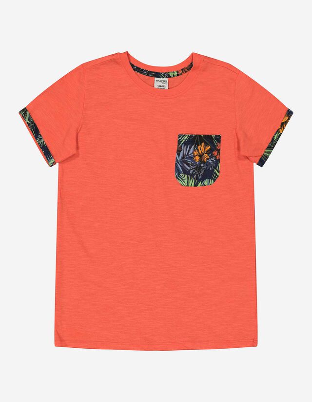 T-shirt - Taschina sul petto - rosso
