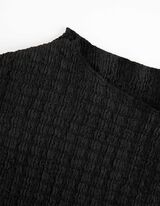 koszulka - Marszczony wygląd - czarny