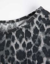 Langarmshirt - Leopardenmuster - grau