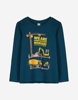 Langarmshirt - Print - dunkelblau