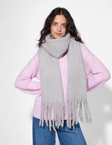 Šála - Roztřepené okraje - svetle šedá