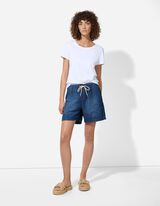 Jeansshorts - Elastischer Bund - blau