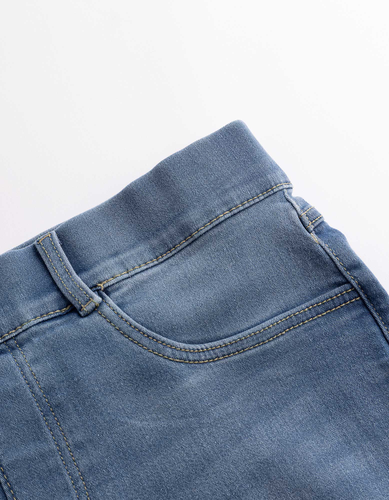 spodnie capri - elastyczny pas - Jasnoniebieski