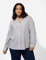 Overhemdblouse - Strepen - lichtgroen