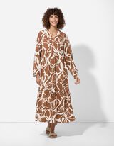 A-vonalú ruha - Elszórt mintás - világos barna