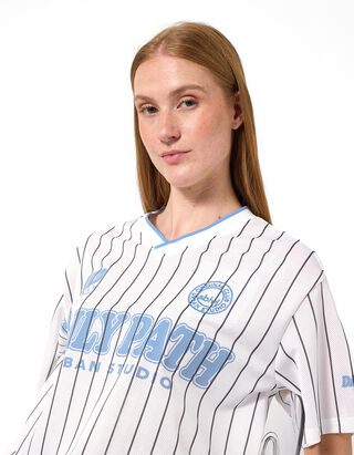 T-Shirt - Gestreift - Hellblau