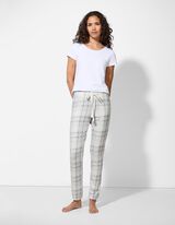 Pyjamahose - Karomuster - weiß