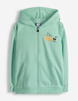 Sweatjacke - R&uuml;ckenprint - hellgr&uuml;n
