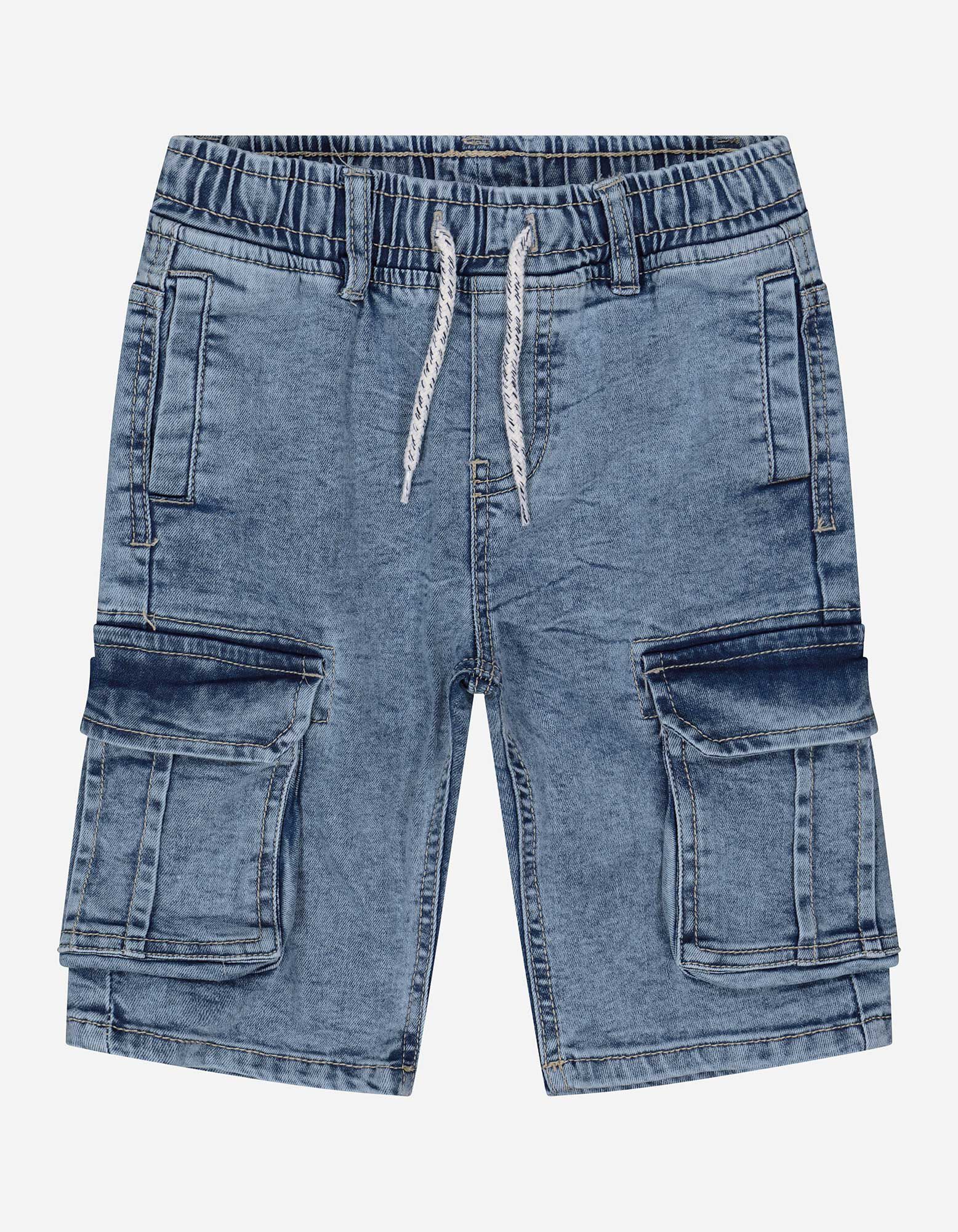 Denim short - Opgestikte zakken