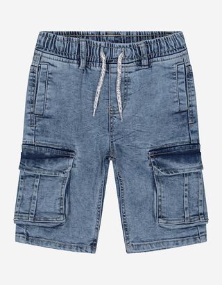 Denim short - Opgestikte zakken