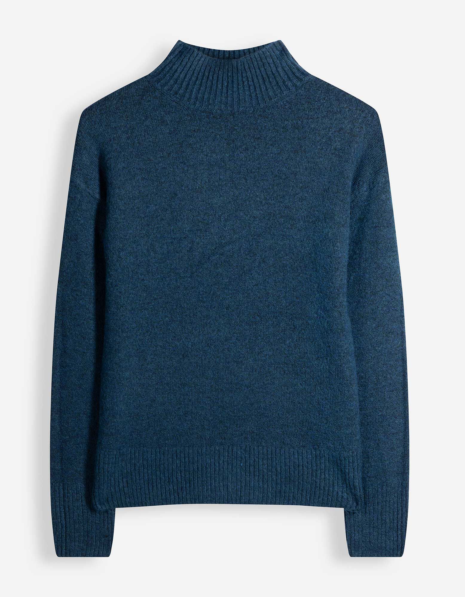 Pullover en tricot - Mockneck - bleu fonc&eacute;