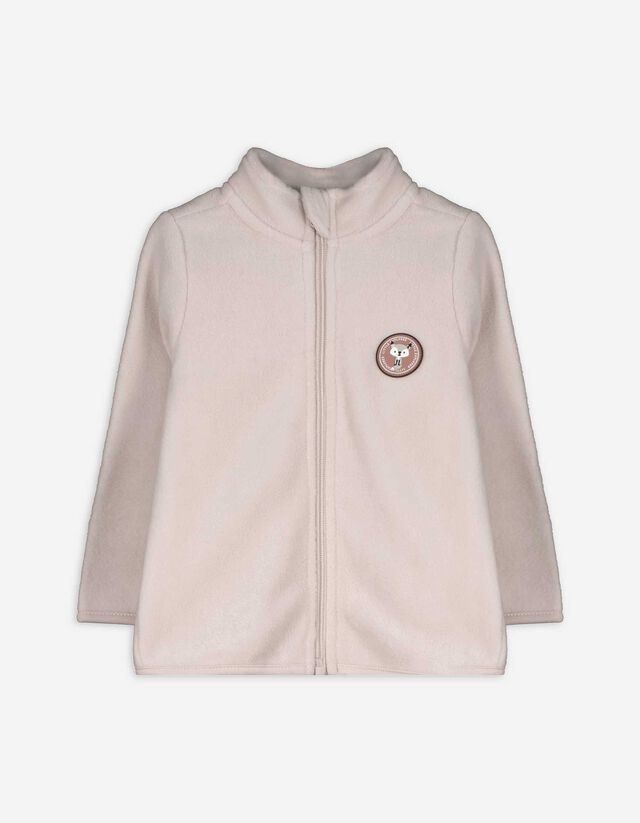 Sweatjacke - Fleece - weiß