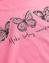 T-shirt - Imprim&eacute; scintillant - rose