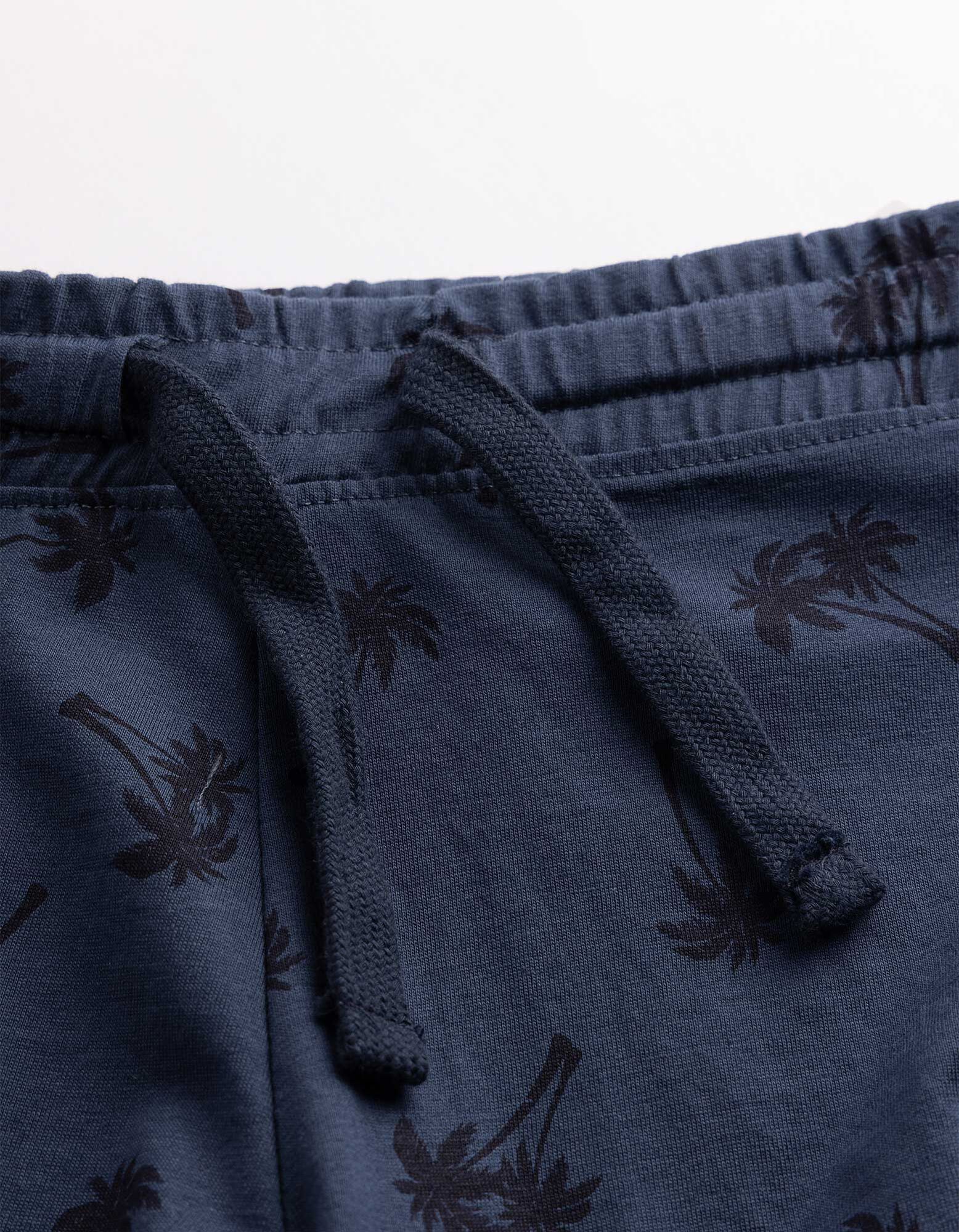 Shorts - Allover-Print - Dunkelblau