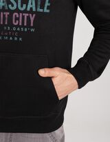 Felpa con cappuccio - Stampa frontale - nero