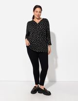 Blouseshirt - Print all-over - zwart