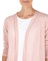 Damen Longcardigan mit Chiffonbesatz