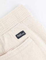 Spodnie cargo - mieszanka lniana - bialy