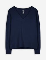 Maglione - Effetto lana - blu scuro