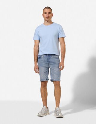 Jeansshorts - Wascheffekte - hellblau