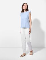 Kalhoty - Směs se lnem - bílá