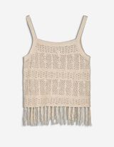 Top - Gerafelde zomen - beige